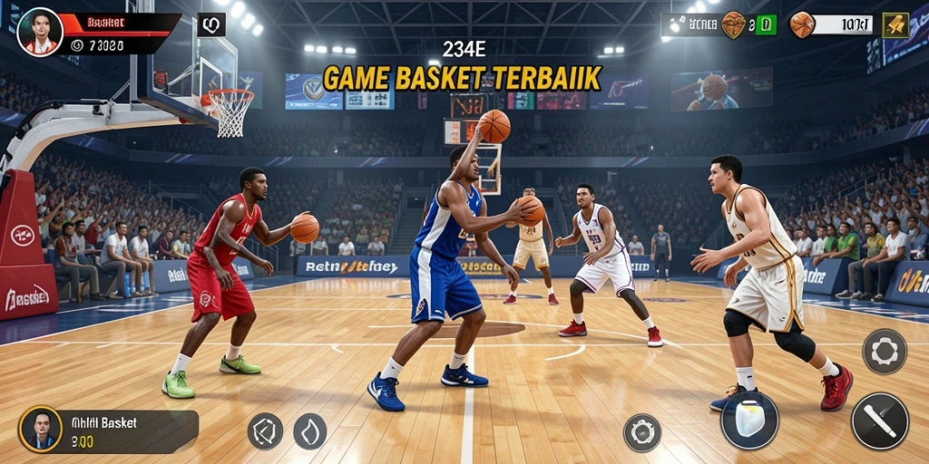 Tampilan antarmuka 234E saat bermain basket dengan grafis menawan.