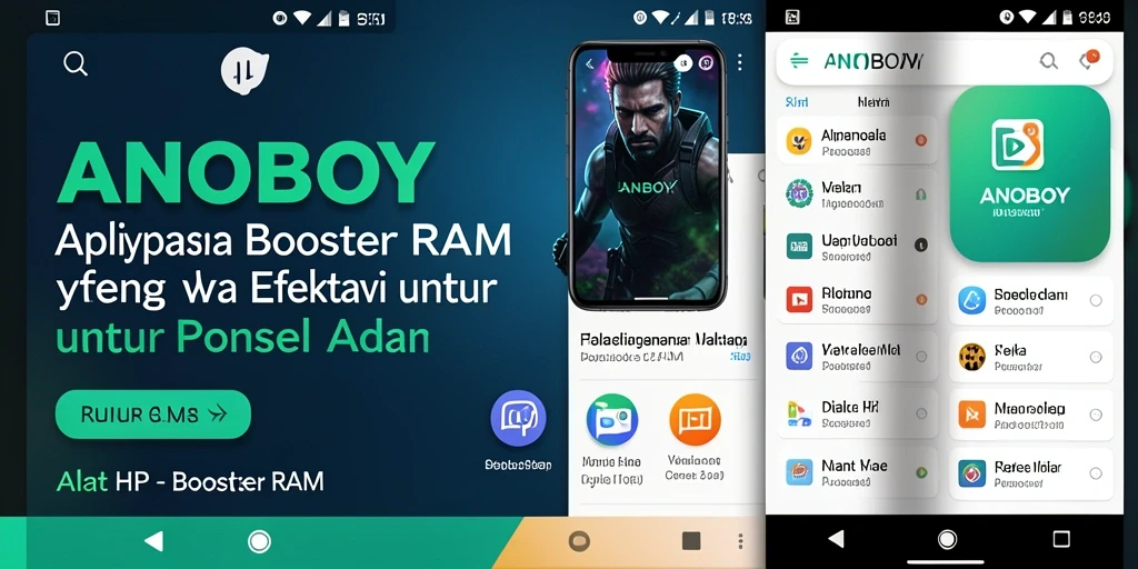 Antarmuka ANOBOY menampilkan pembersihan RAM dengan mudah dan cepat.