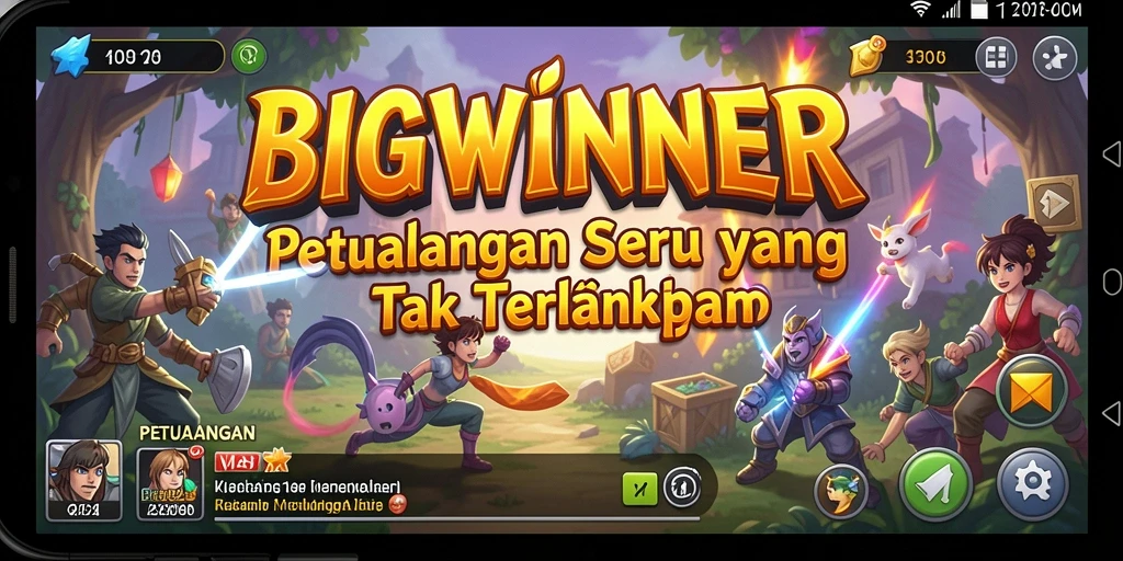 Tampilan antarmuka <strong>BIGWINNER</strong> yang menarik dan penuh warna saat petualangan dimulai.