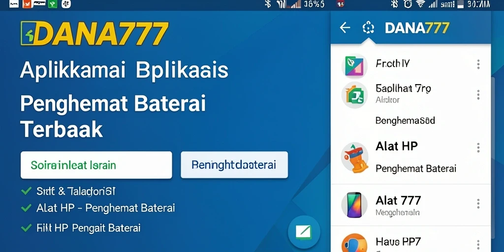 Tampilan antarmuka DANA777 saat mengoptimalkan penggunaan baterai.