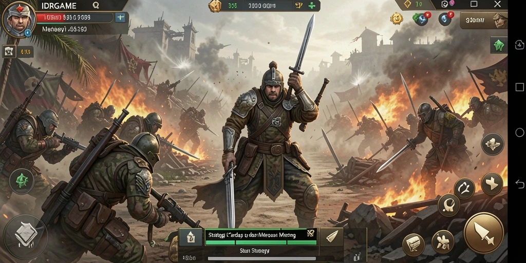 Tampilan antarmuka intuitif dalam game Strategy yang menarik.