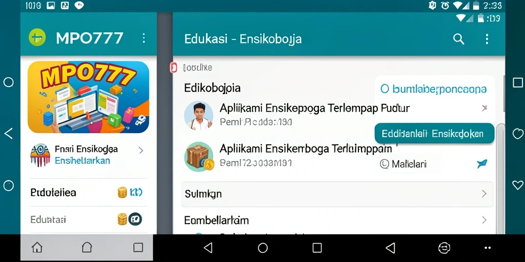 Tampilan antarmuka pengguna MPO777 yang informatif dan menarik.