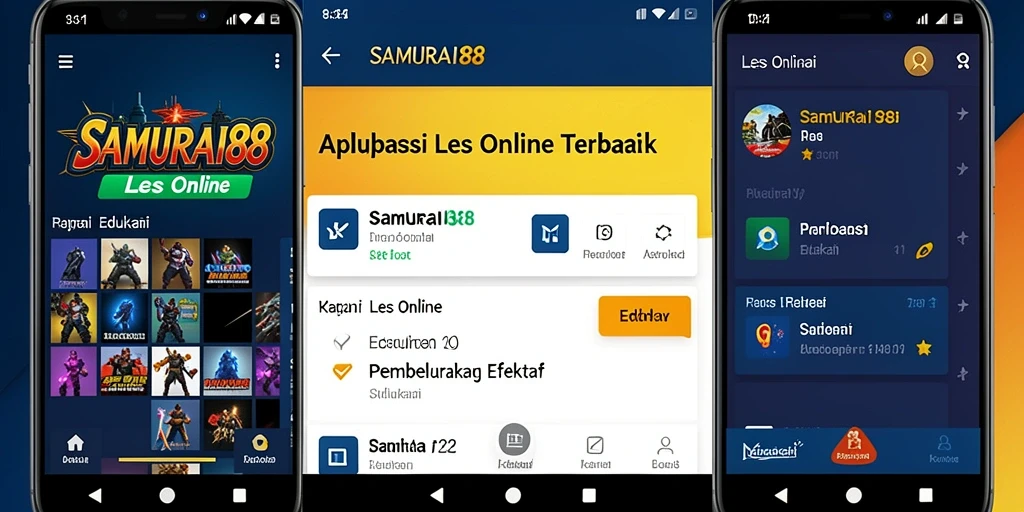 Tampilan antarmuka aplikasi Les Online yang user-friendly.