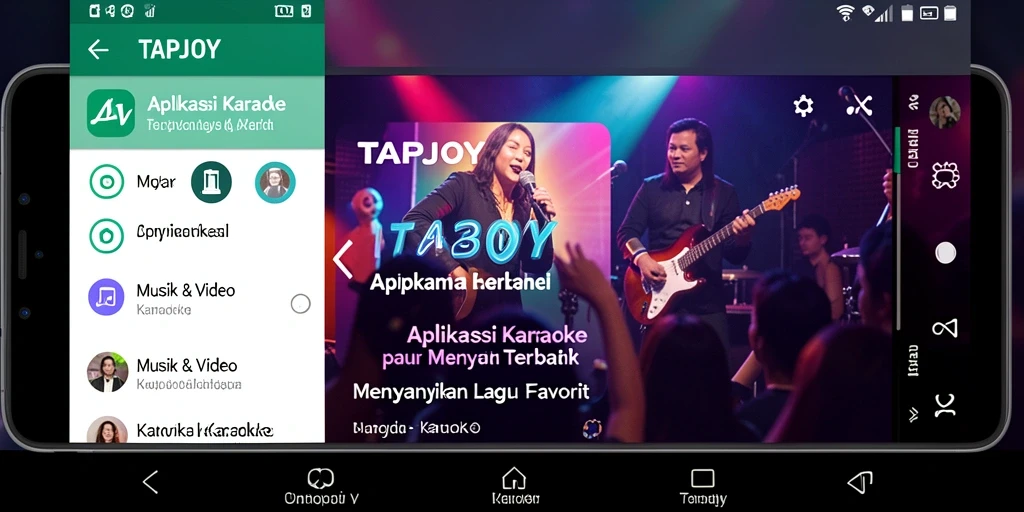 Antarmuka TAPJOY yang intuitif untuk karaoke.