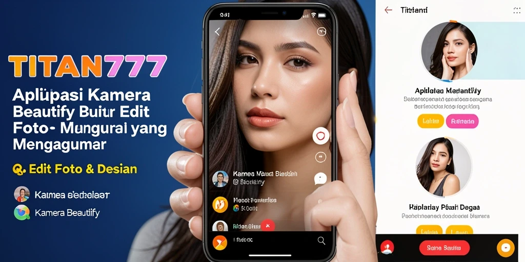 Tampilan antarmuka aplikasi TITAN777 yang user-friendly untuk editing foto.