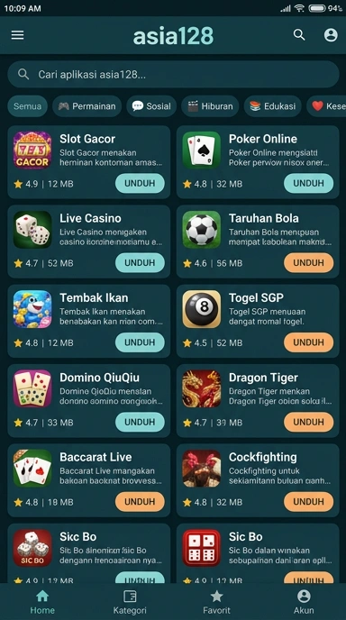 Aplikasi Terpopuler & Kanal Uji — asia128