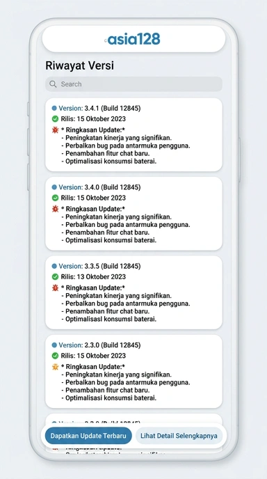 Riwayat Versi asia128 untuk Pengguna Android